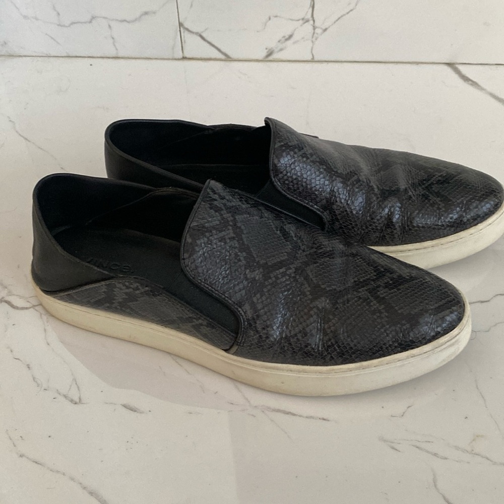 Vince snakeskin loafers